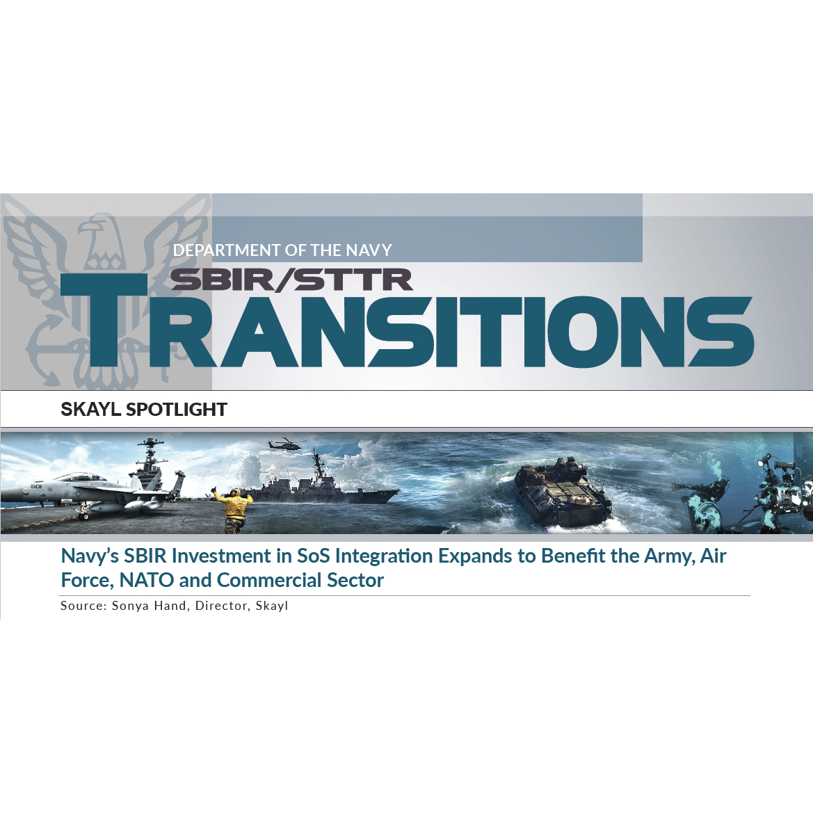 Navy’s SBIR Investment in SoS Integration Expands to Benefit Army, AirForce, NATO & Commercial